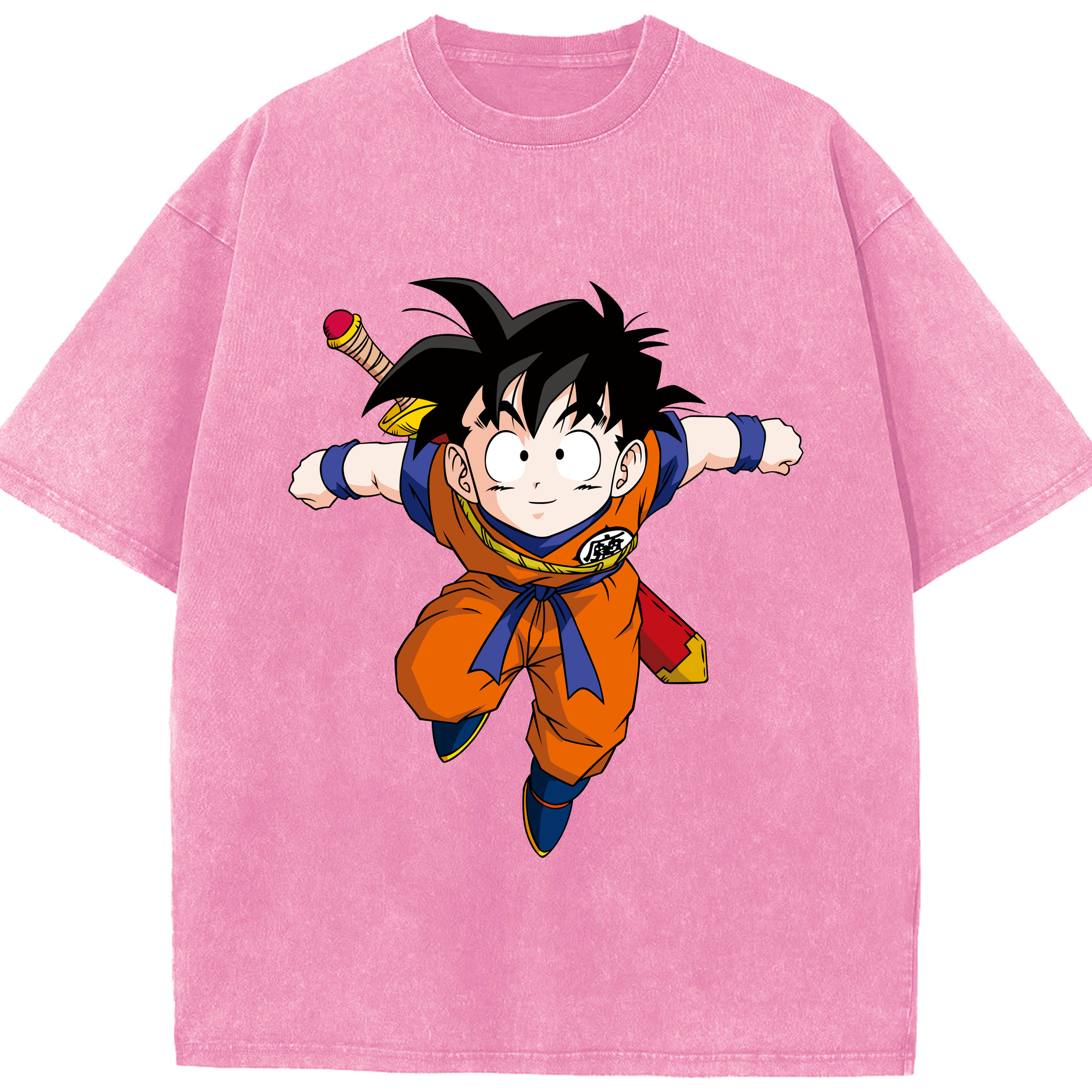 （画像用） ドラゴンボール 孫悟空（そん ごくう）Son Goku カカロット DRAGON BALL Kakarotto 綿100% ヴィンテージ風 半袖Tシャツ（フロントプリント）